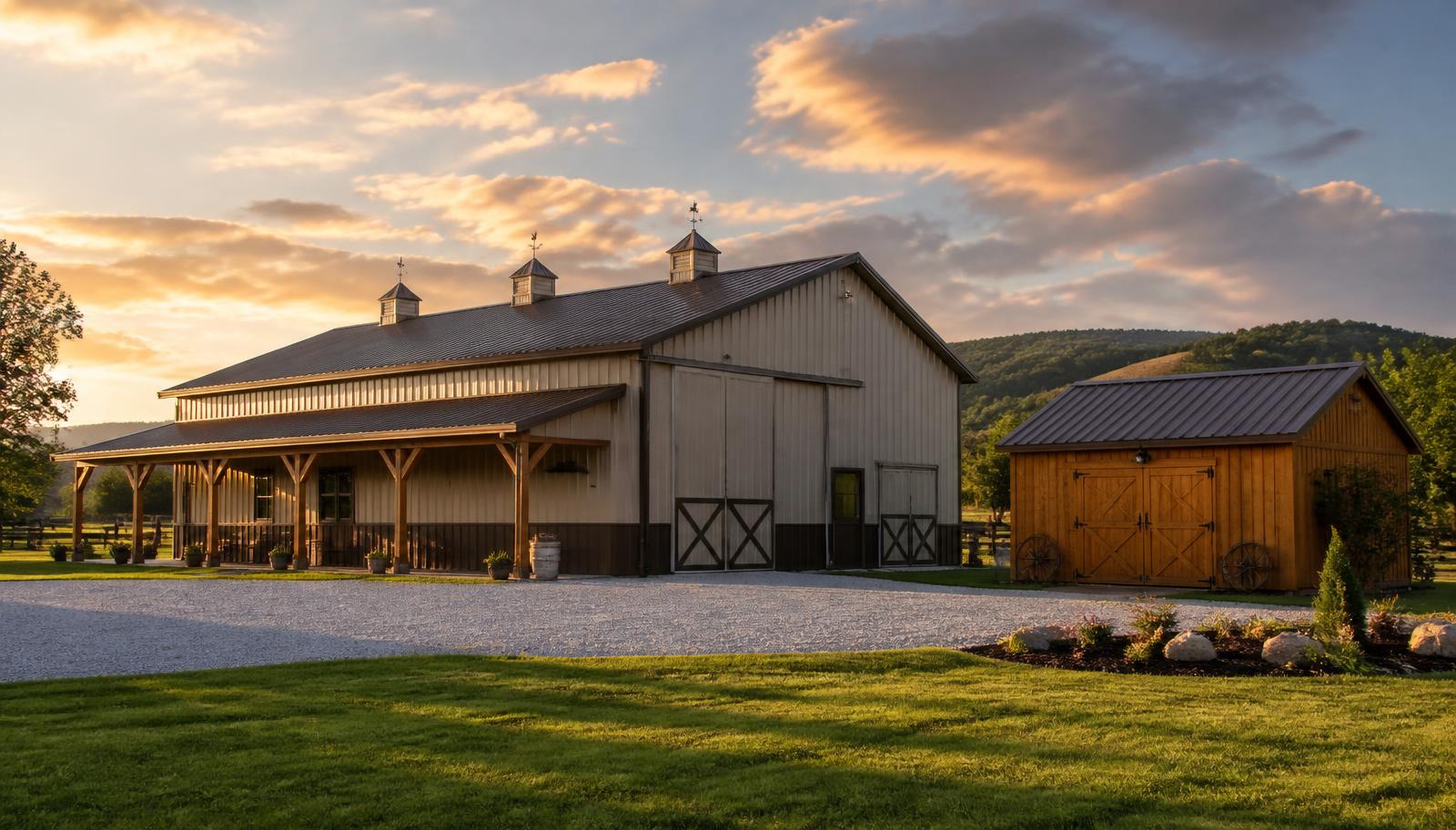 Narrow Path Construction LLC pole barn and utility shed